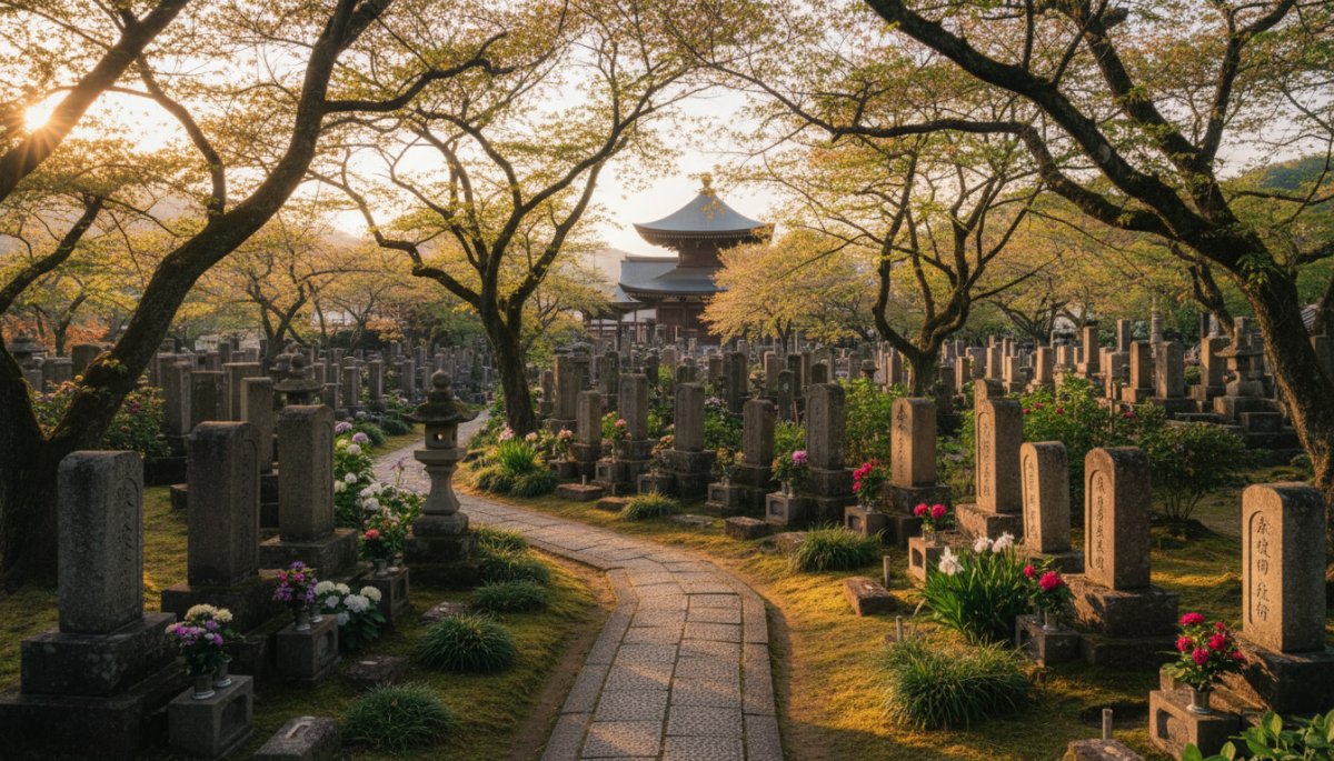 神奈川県内の寺院墓地の風景