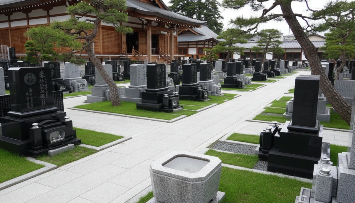 清潔に管理された神奈川県の寺院墓地と水はけの良い環境