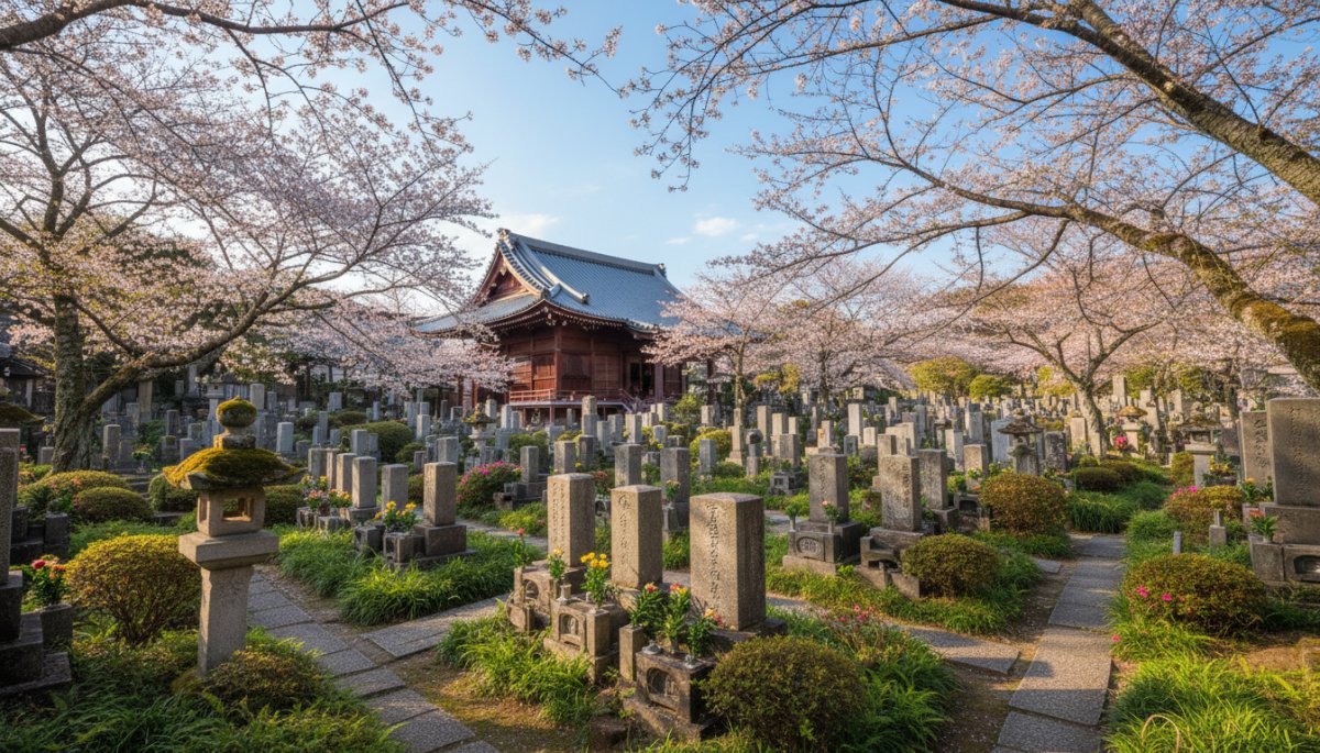 神奈川県の寺院墓地の美しい風景