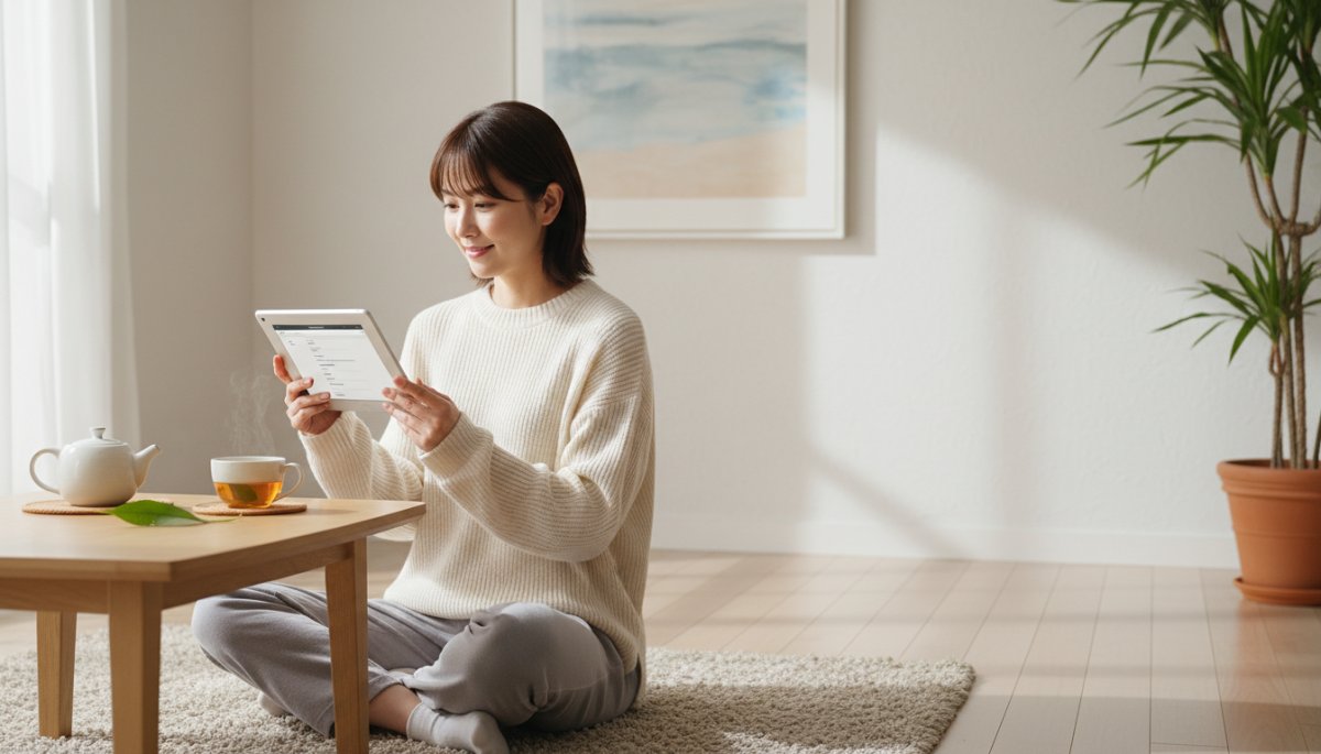 メール配信で情報を確認する様子