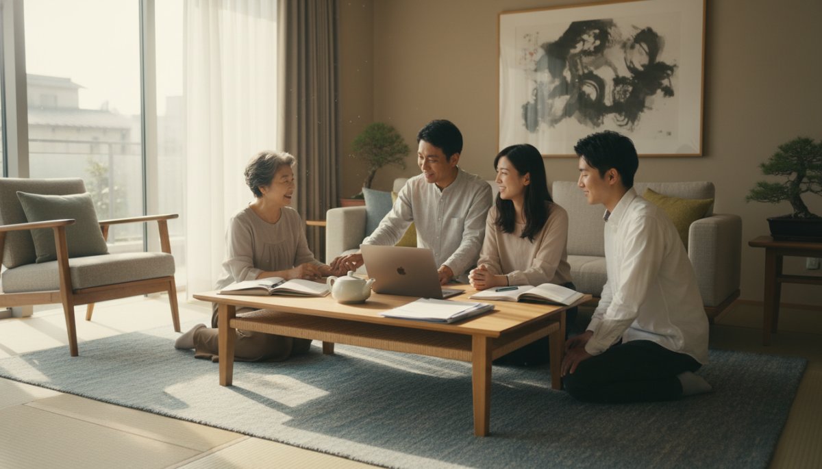 お墓の継承について話し合う家族