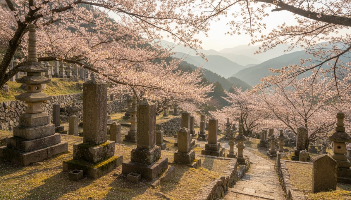 神奈川県の寺院墓地の風景