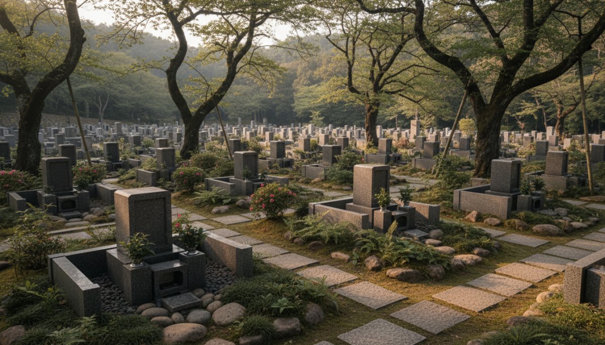 整備された霊園の風景