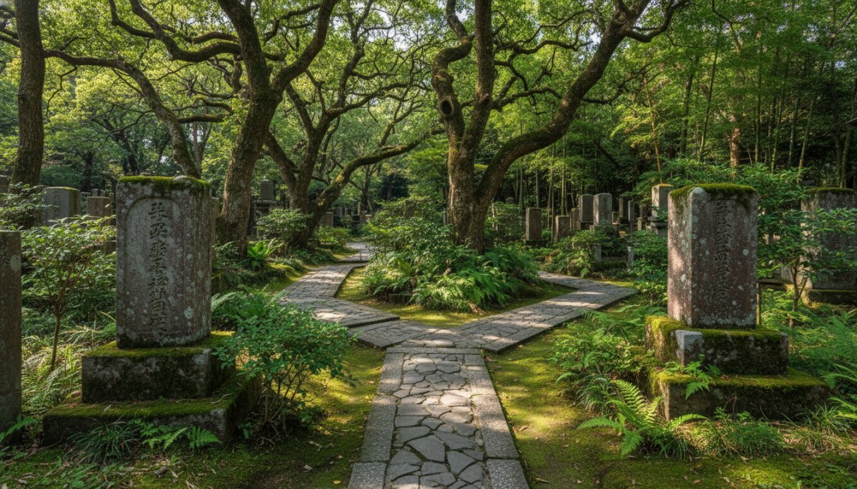 神奈川県の寺院墓地の風景